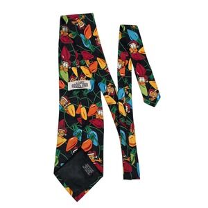 PAWS‎ ADDICTION Garfield Christmas Lights Neck Tie 100% Polyester Holiday Black
